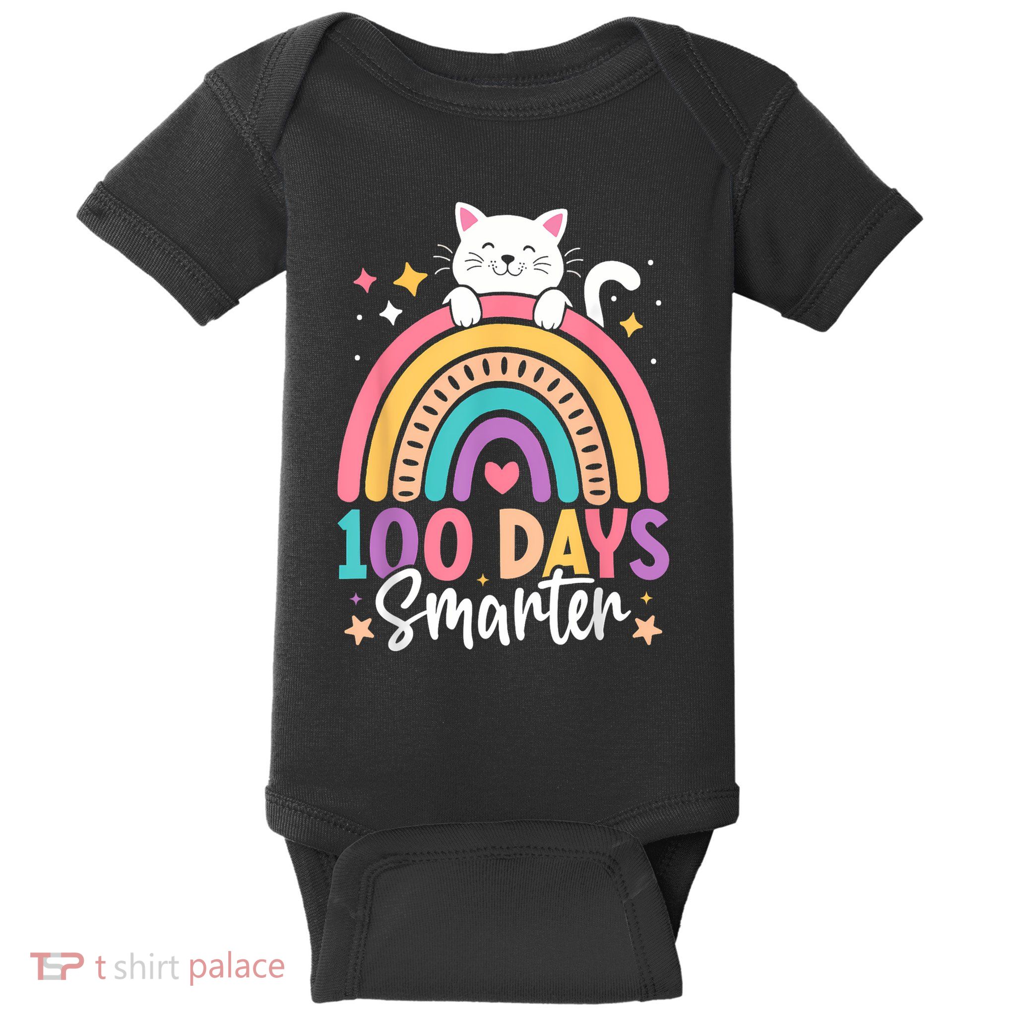 100 Days Smarter Kitten Cat 100th Day Of School Baby Bodysuit