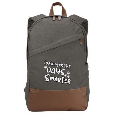100 Days Smarter Math Equation Hilarious 100th Day Of School Cotton Canvas Backpack