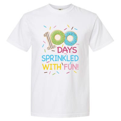 100 Days Sprinkled With Fun Colorful Donut Graphic Gift Garment-Dyed Heavyweight T-Shirt