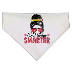 100 Days Smarter Girl Messy Bun Hair 100th Day Of School  USA-Made Doggie Bandana