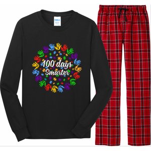 100 Day Smarter Hands 100 Days Of School Autism Teachers Gift Long Sleeve Pajama Set