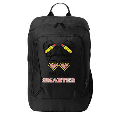 100 Days Smarter Bun 100th Day School Teacher Girl City Backpack