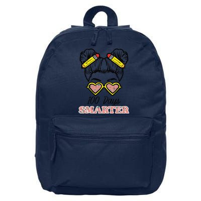 100 Days Smarter Bun 100th Day School Teacher Girl 16 in Basic Backpack