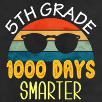1000 Days Smarter Fifth 5th Grade Teacher Student Of School 7 Panel Mesh Trucker Snapback Hat