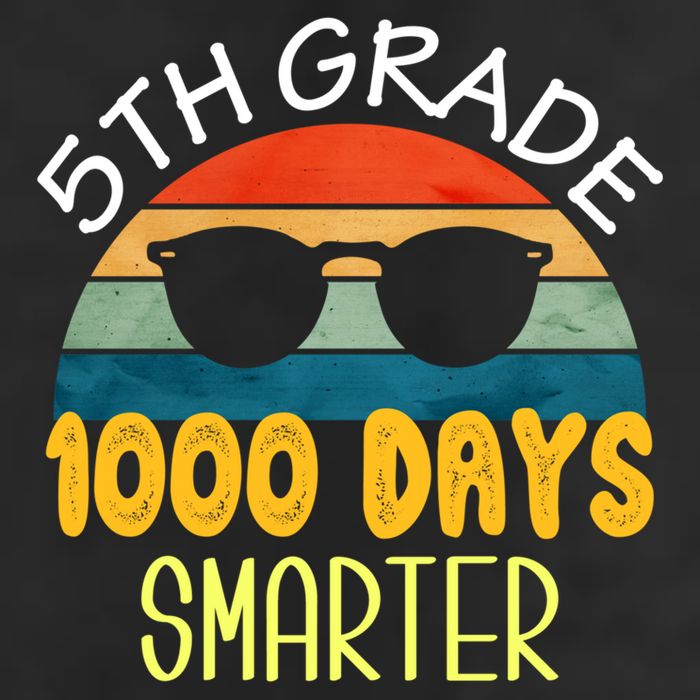 1000 Days Smarter Fifth 5th Grade Teacher Student Of School 7 Panel Mesh Trucker Snapback Hat