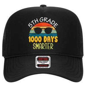 1000 Days Smarter Fifth 5th Grade Teacher Student Of School High Crown Mesh Back Trucker Hat