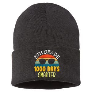 1000 Days Smarter Fifth 5th Grade Teacher Student Of School Sustainable Knit Beanie