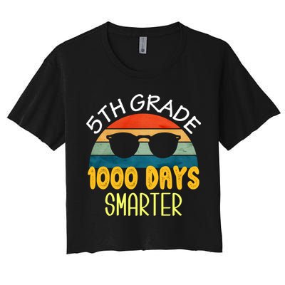1000 Days Smarter Fifth 5th Grade Teacher Student Of School Crop Top