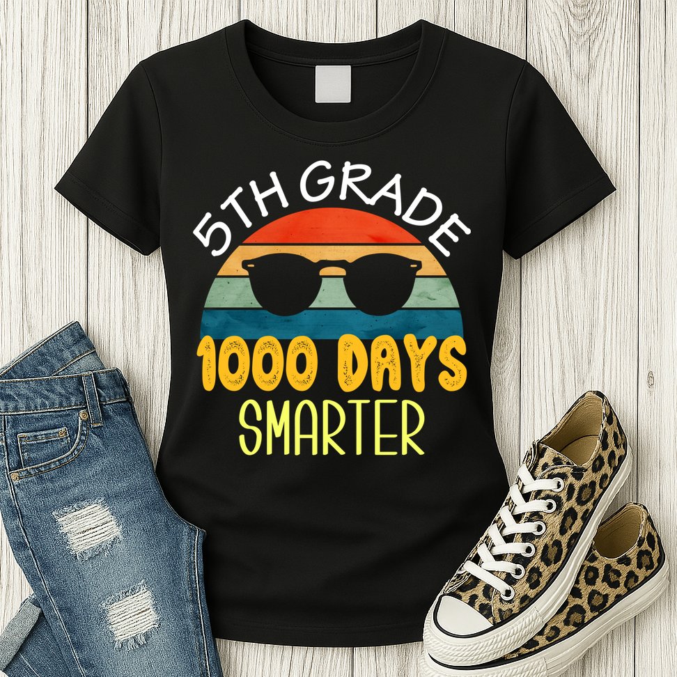 1000 Days Smarter Fifth 5th Grade Teacher Student Of School Womens T-Shirt