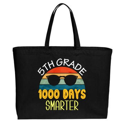 1000 Days Smarter Fifth 5th Grade Teacher Student Of School Cotton Canvas Jumbo Tote