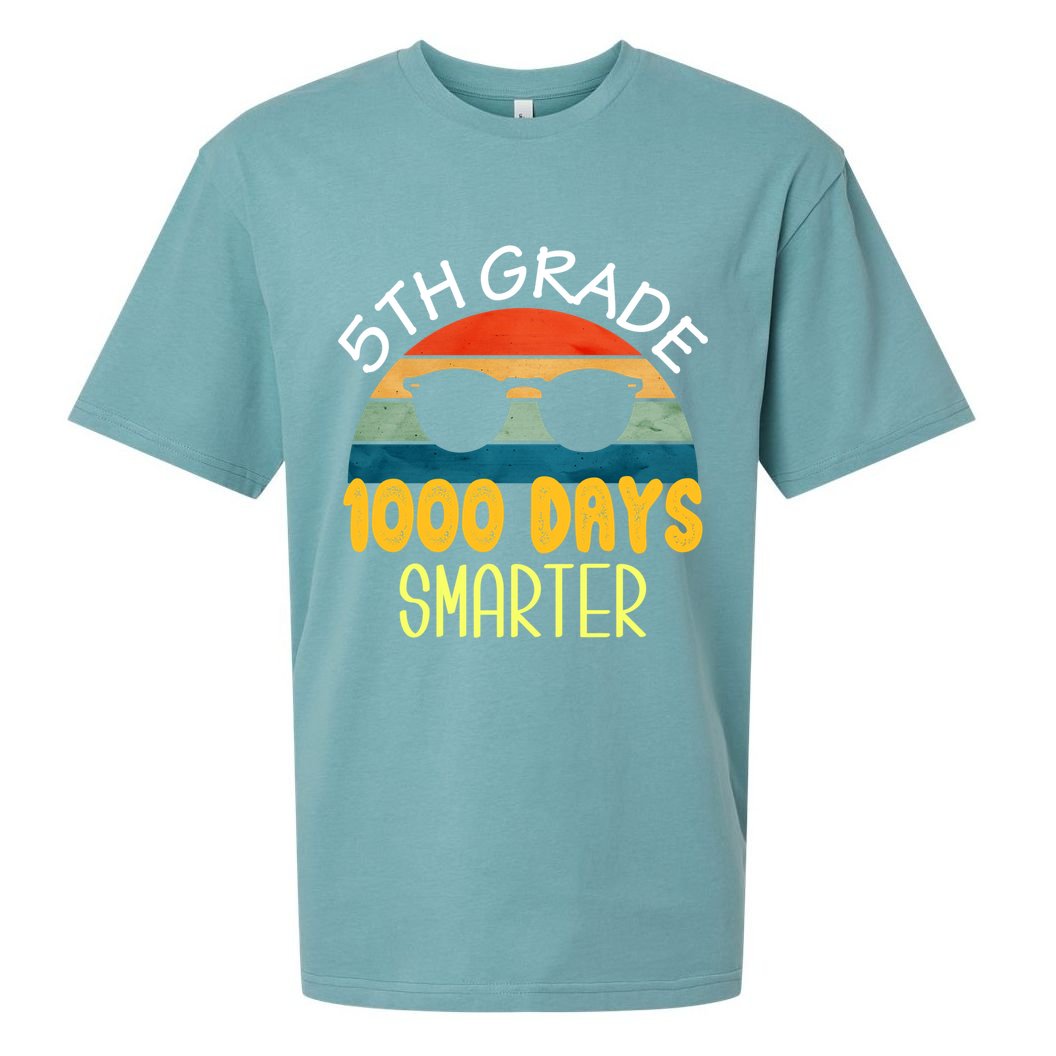 1000 Days Smarter Fifth 5th Grade Teacher Student Of School Sueded Cloud Jersey T-Shirt