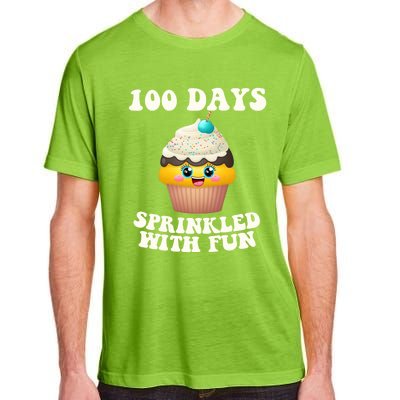 100 Days Sprinkled With Fun Cupcake 100th Day Of School Gift Adult ChromaSoft Performance T-Shirt