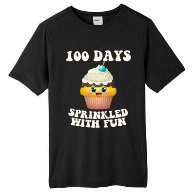 100 Days Sprinkled With Fun Cupcake 100th Day Of School Gift Tall Fusion ChromaSoft Performance T-Shirt