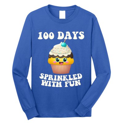 100 Days Sprinkled With Fun Cupcake 100th Day Of School Gift Long Sleeve Shirt