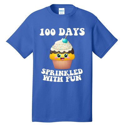 100 Days Sprinkled With Fun Cupcake 100th Day Of School Gift Tall T-Shirt