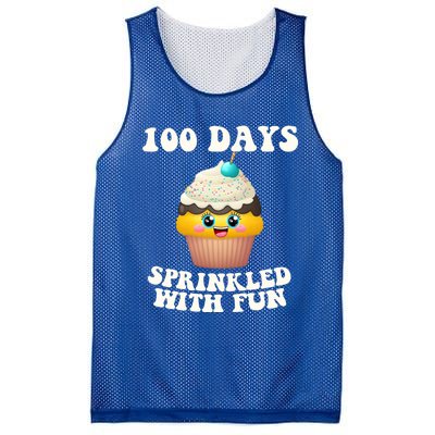 100 Days Sprinkled With Fun Cupcake 100th Day Of School Gift Mesh Reversible Basketball Jersey Tank