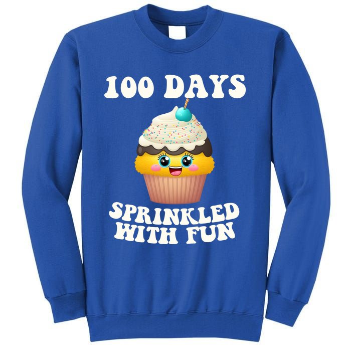 100 Days Sprinkled With Fun Cupcake 100th Day Of School Gift Tall Sweatshirt