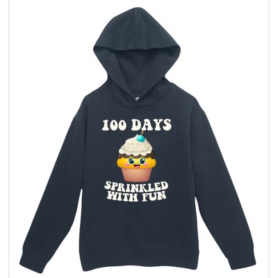 100 Days Sprinkled With Fun Cupcake 100th Day Of School Gift Urban Pullover Hoodie