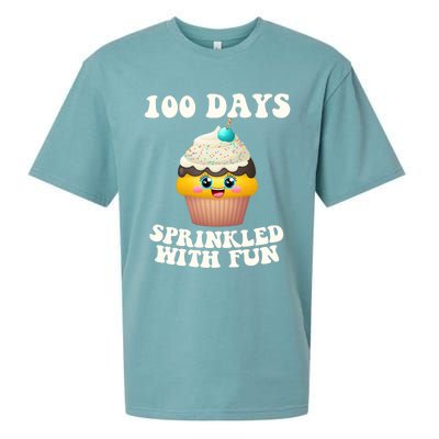 100 Days Sprinkled With Fun Cupcake 100th Day Of School Gift Sueded Cloud Jersey T-Shirt