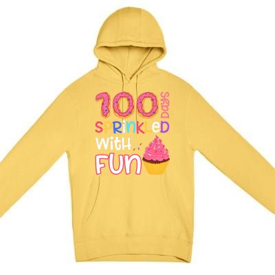 100 Days Sprinkled With Fun Cupcake 100th Day Of School Gift Premium Pullover Hoodie