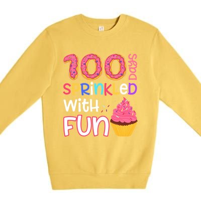 100 Days Sprinkled With Fun Cupcake 100th Day Of School Gift Premium Crewneck Sweatshirt