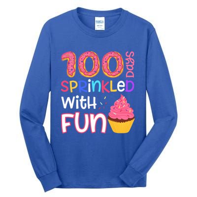 100 Days Sprinkled With Fun Cupcake 100th Day Of School Gift Tall Long Sleeve T-Shirt