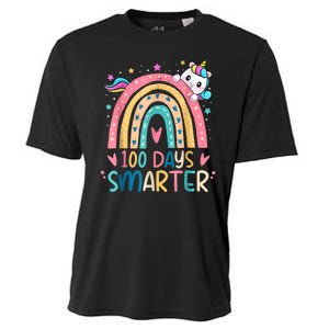 100 Days Smarter Unicorn 100th Day Of School Cooling Performance Crew T-Shirt