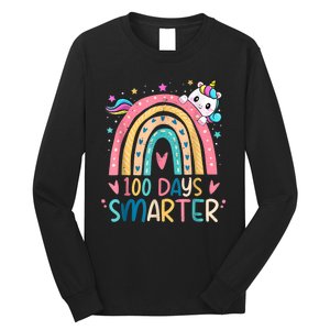 100 Days Smarter Unicorn 100th Day Of School Long Sleeve Shirt