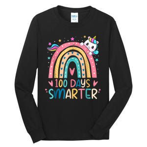 100 Days Smarter Unicorn 100th Day Of School Tall Long Sleeve T-Shirt