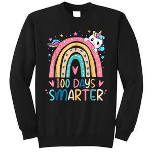 100 Days Smarter Unicorn 100th Day Of School Tall Sweatshirt