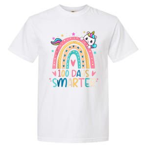 100 Days Smarter Unicorn 100th Day Of School Garment-Dyed Heavyweight T-Shirt