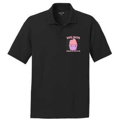 100 Days Sprinkled With Fun Cupcake 100th Day Of School Gift PosiCharge RacerMesh Polo