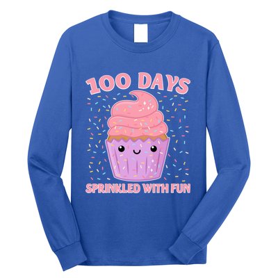 100 Days Sprinkled With Fun Cupcake 100th Day Of School Gift Long Sleeve Shirt