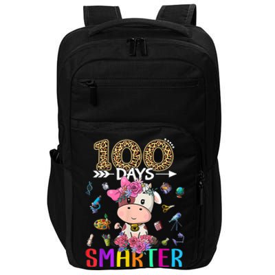 100 Days Smarter Cute Cow  Happy 100th Day of school  Impact Tech Backpack