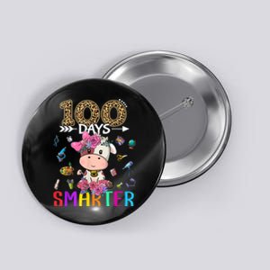 100 Days Smarter Cute Cow  Happy 100th Day of school  Button