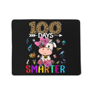 100 Days Smarter Cute Cow  Happy 100th Day of school  Mousepad