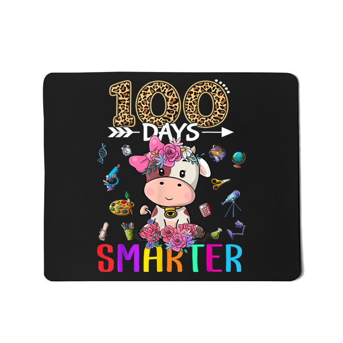 100 Days Smarter Cute Cow  Happy 100th Day of school  Mousepad