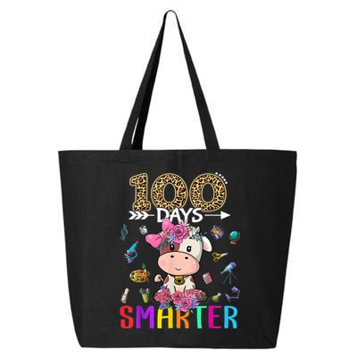 100 Days Smarter Cute Cow  Happy 100th Day of school  25L Jumbo Tote