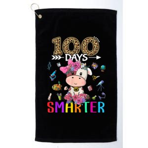 100 Days Smarter Cute Cow  Happy 100th Day of school  Platinum Collection Golf Towel