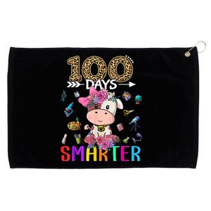 100 Days Smarter Cute Cow  Happy 100th Day of school  Grommeted Golf Towel