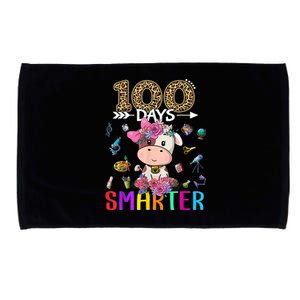 100 Days Smarter Cute Cow  Happy 100th Day of school  Microfiber Hand Towel