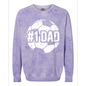 #1 Dad Soccer Dad Of A Soccer Player Dad Soccer Father Gift Colorblast Crewneck Sweatshirt