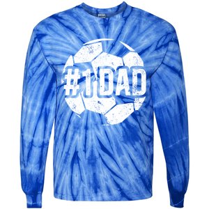 #1 Dad Soccer Dad Of A Soccer Player Dad Soccer Father Gift Tie-Dye Long Sleeve Shirt