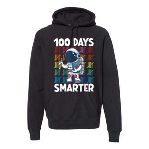 100 Days Smarter Space Astronaut 100th Day School Boy Premium Hoodie