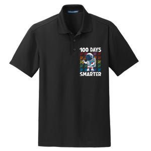 100 Days Smarter Space Astronaut 100th Day School Boy Dry Zone Grid Polo