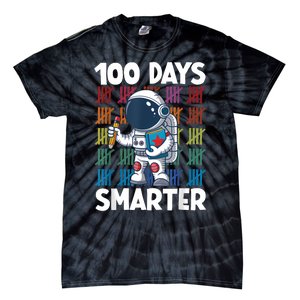 100 Days Smarter Space Astronaut 100th Day School Boy Tie-Dye T-Shirt