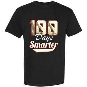 100 Days Smarter Baseball 100th Day Students And Teachers Garment-Dyed Heavyweight T-Shirt