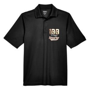 100 Days Smarter Baseball 100th Day Students And Teachers Men's Origin Performance Pique Polo