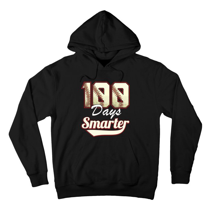 100 Days Smarter Baseball 100th Day Students And Teachers Hoodie