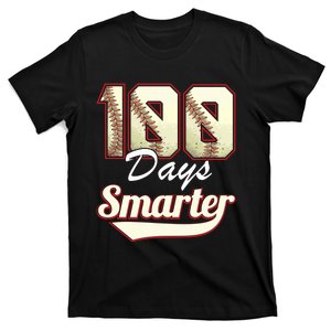 100 Days Smarter Baseball 100th Day Students And Teachers T-Shirt